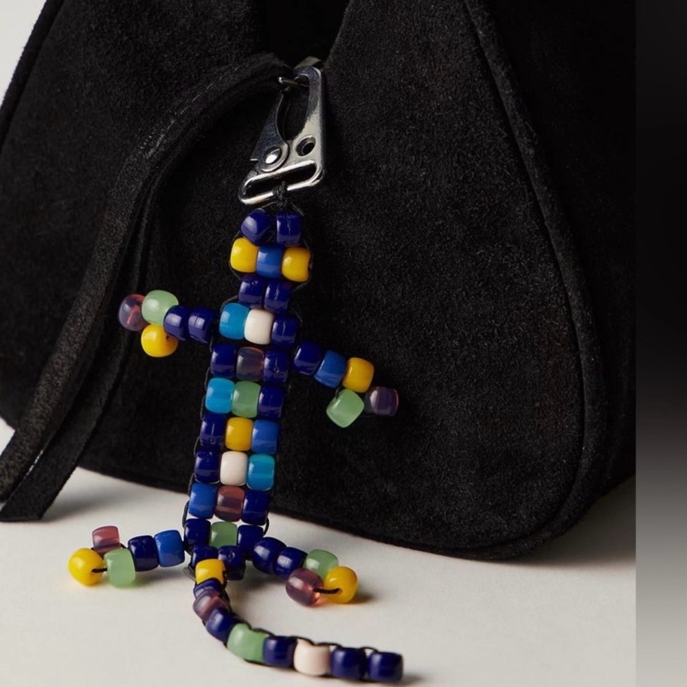 Free People Colorful Beaded Lizard Keychain